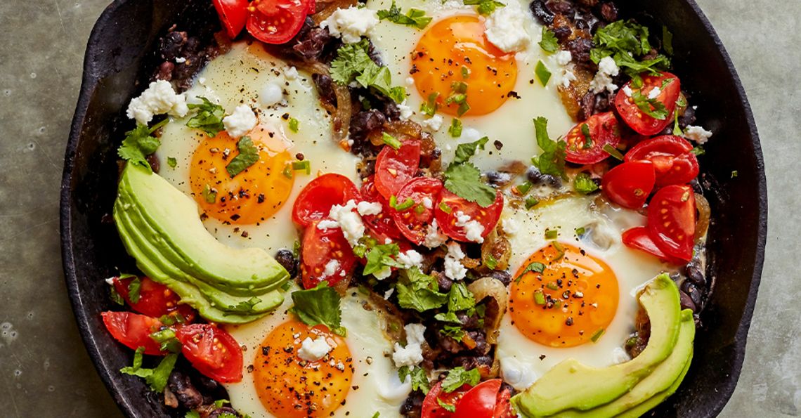 Huevos Rancheros in a skillet