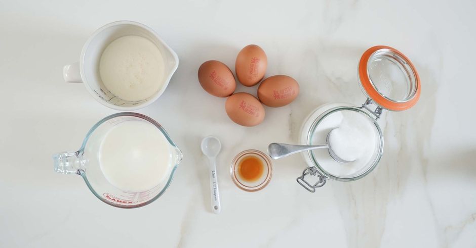 Egg custard ingredients