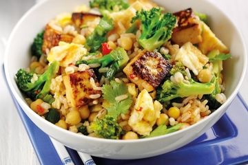 Three grain tofu & egg stir-fry