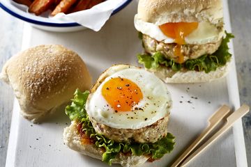 Turkey burger with sweet potato fries